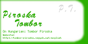 piroska tombor business card